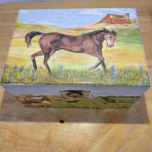 Enchantmints Country Horse Music Box My Old Kentucky Home Twirling Figurine